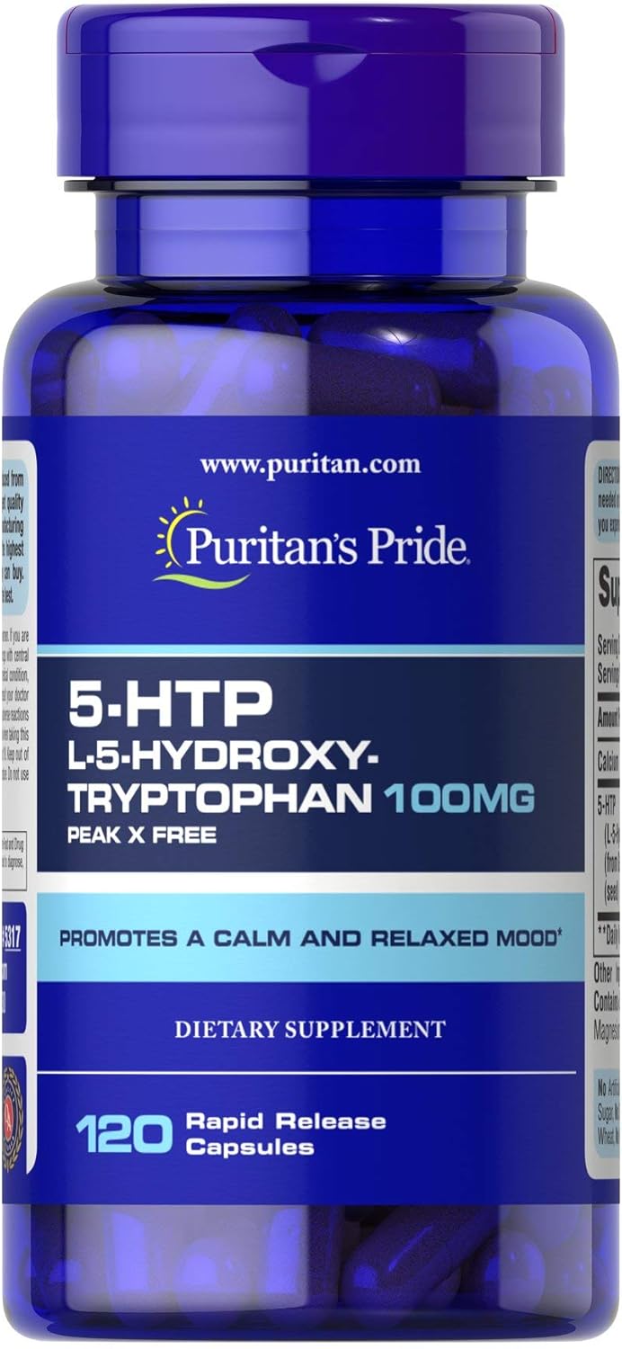 Puritan'S Pride 5-Htp 100 Mg (Griffonia Simplicifolia) Capsules, 120 Count