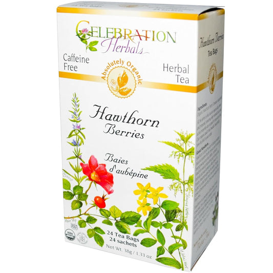 Celebration Herbals Teabags Herbal Tea Hawthorne Berries Organic - 24 Herbal Tea Bags : Grocery Tea Sampler : Grocery & Gourmet Food