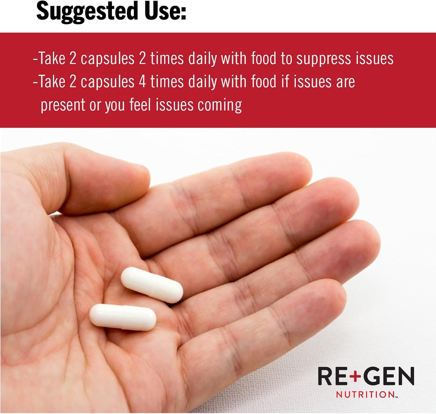 Re+Gen Nutrition Immune Support Supplement For Adults, Natural Capsules With Zinc, Vitamin C, L Lysine Amino Acid & Oregano Oil For Strong Immunity Health In Men & Women, 120 Capsules : Health & Household