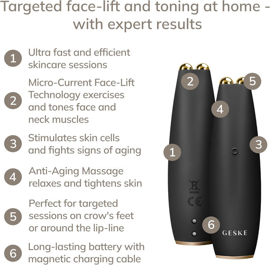 GESKE SmartAppGuided™ MicroCurrent Face-Lift Pen | 6 in 1 | Anti-aging device | Instant face lift | Skincare tool | Remove wrinkles for firm & youthful skin | Advanced smoothing facial firmer : Amazon.co.uk: Beauty