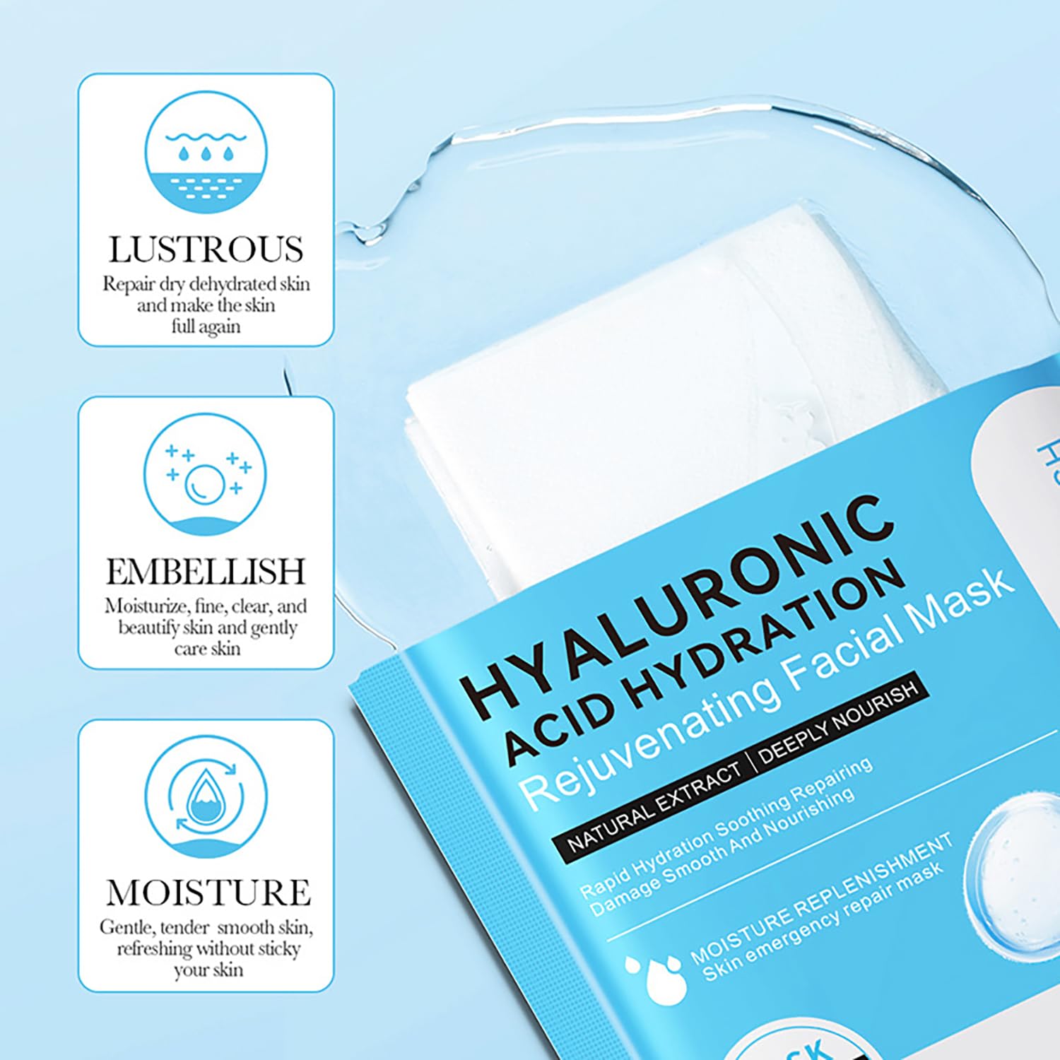 Bioaqua Facial Mask Firming Deeply Nourish Moisturizing 98% Natural Extract Hydrating Face Mask 5Pcs Set (Honey (Anti-Aging)) : Beauty & Personal Care