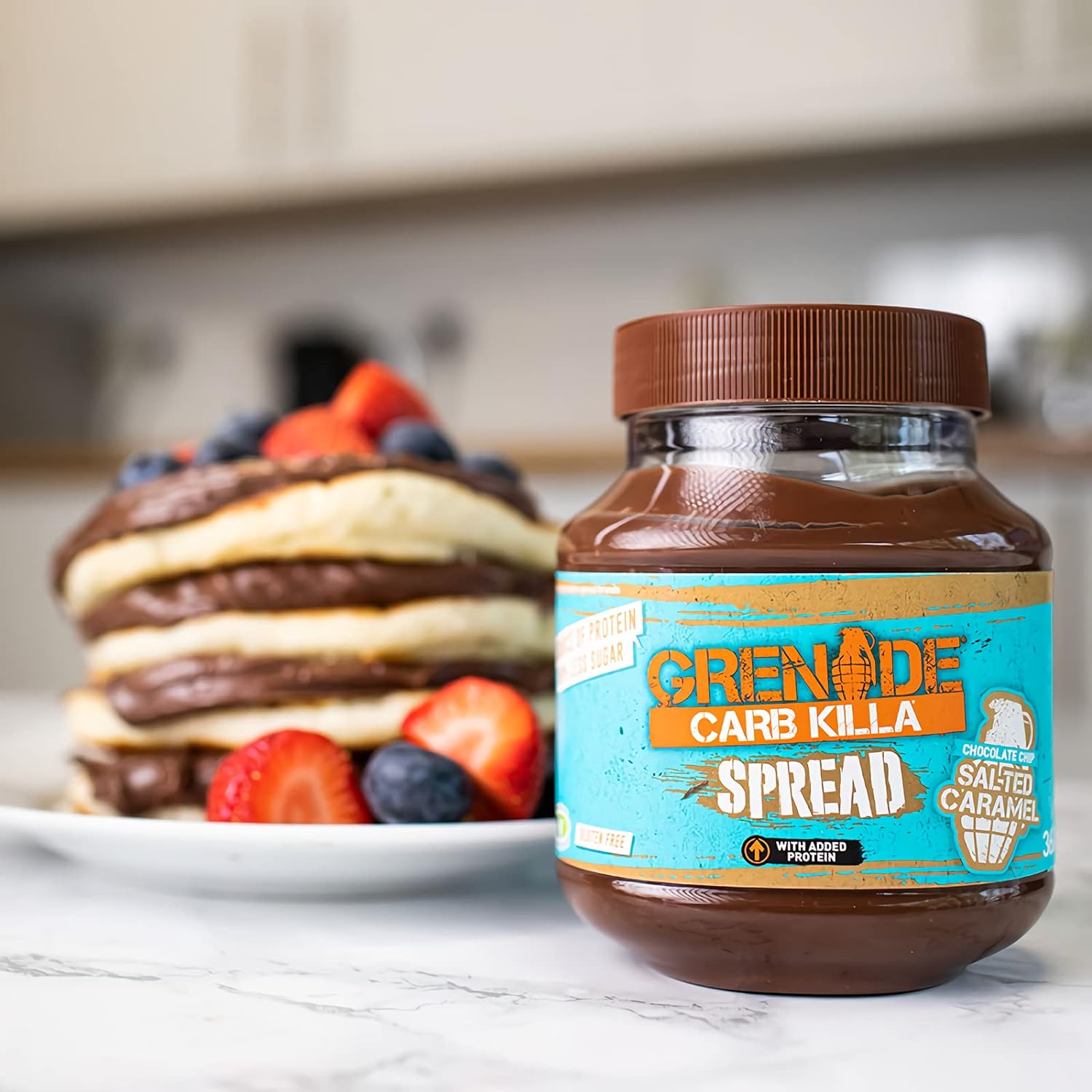 Grenade Carb Killa Protein Chocolate Spread, High Protein Low Sugar, Gluten Free No Stir, Chocolate Chip Salted Caramel, 12.7oz : Grocery & Gourmet Food