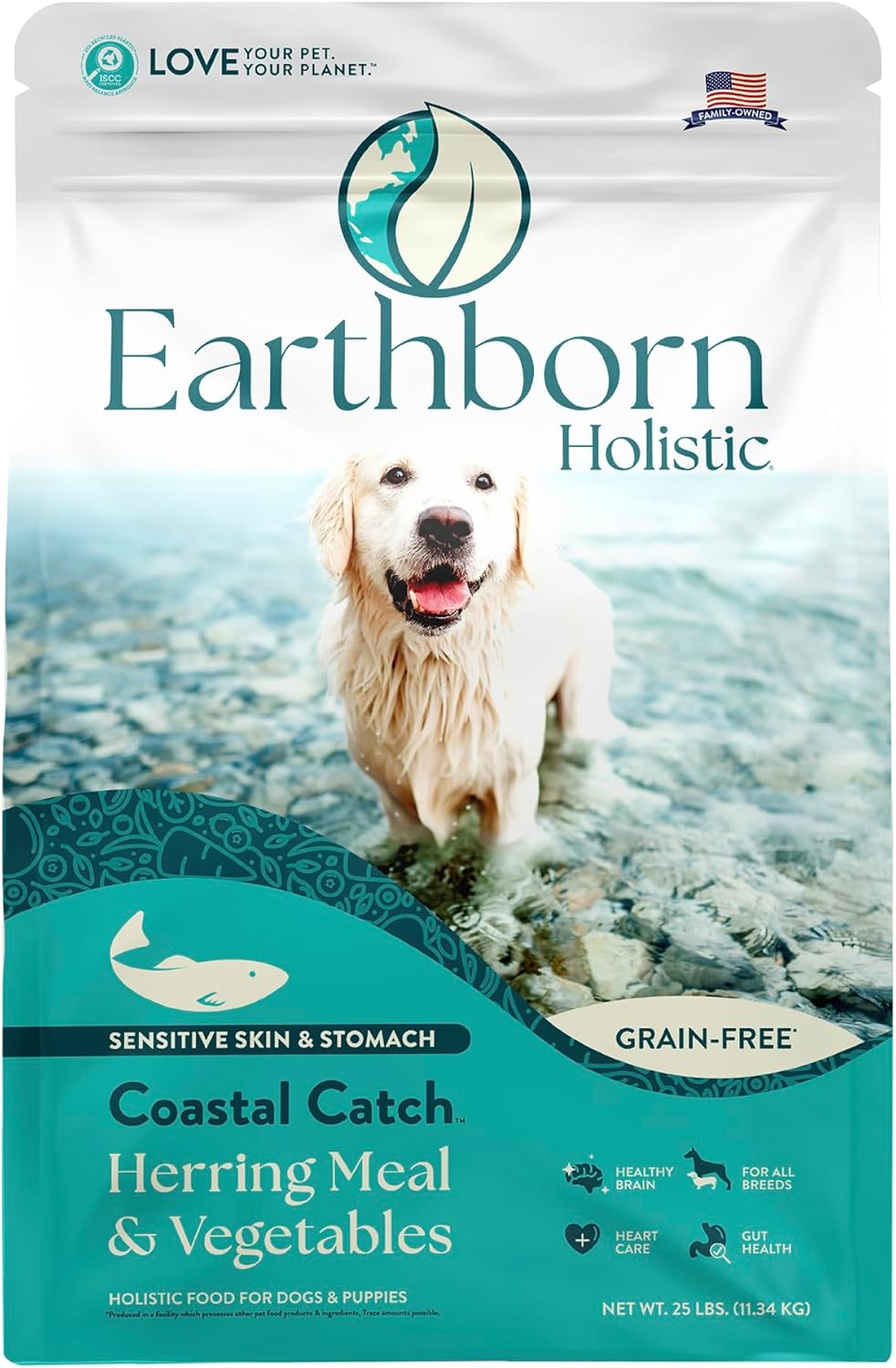 Earthborn Holistic Coastal Catch Herring Meal & Vegetables For Sensitive Skin And Stomach Grain And Gluten Free (25 Pounds)