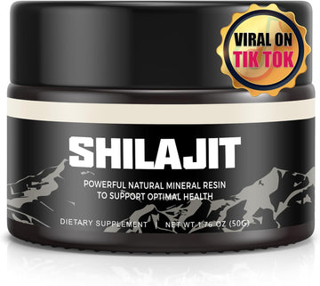 Shilajit Pure Himalayan Organic Shilajit Resin - Gold Grade 100% Shilajit Supplement - Natural Shilajit Resin With 85+ Trace Minerals & Fulvic Acid For Focus & Energy, Immunity, 50 Grams (1 Pack)