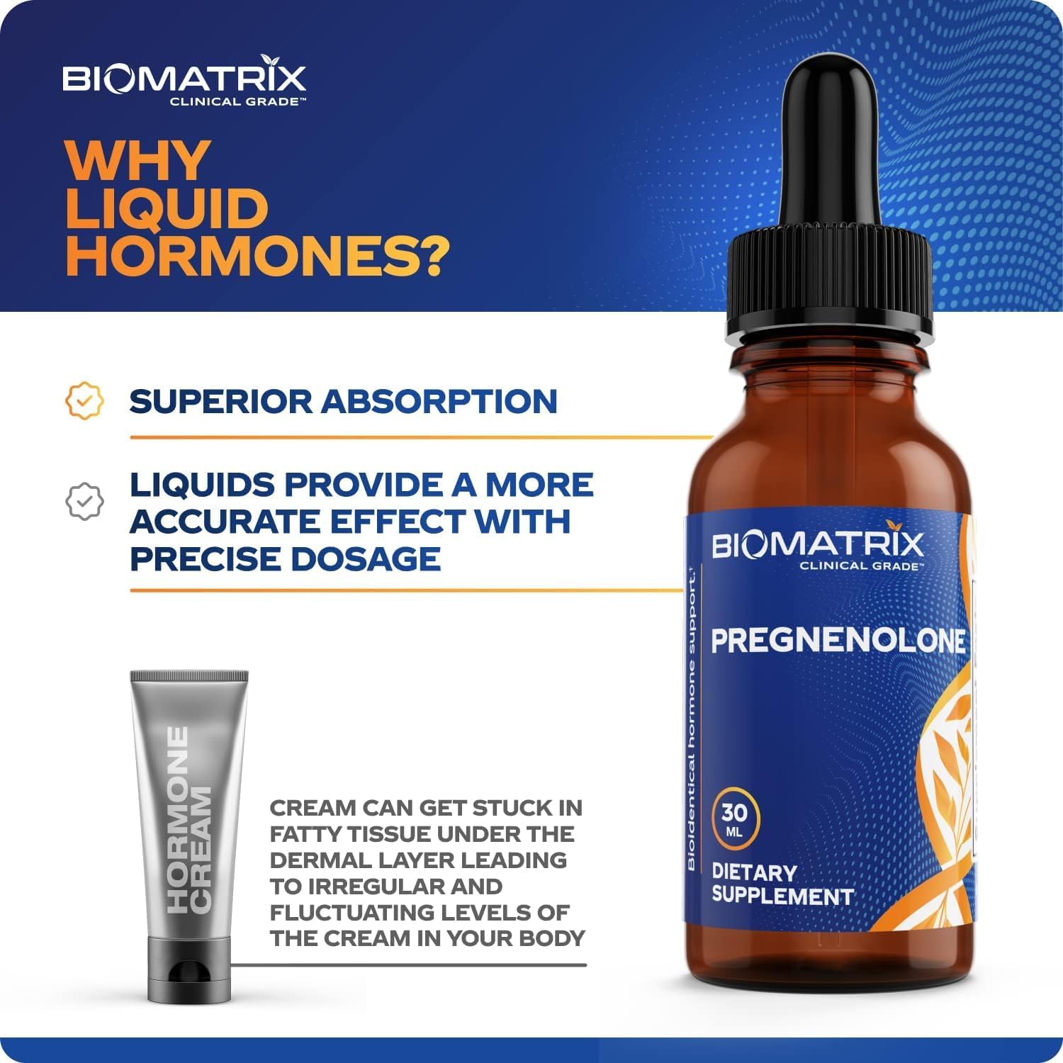 Biomatrix Pregnenolone Supplement, Sublingual Micronized Liquid For Memory, Mood, Brain Health | 3X Better Absorption Than Capsules (30 Ml) - 30-60 Day Supply : Health & Household