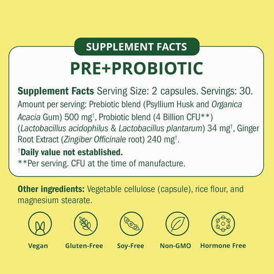 Super Powered Prebiotic + Probiotic For Women, Effective 3-In-1 Multi-Action Formula To Nourish Gut Health, Soothe Ibs, Support Bloat Relief & Immunity Boost, Clinically-Studied (60 Ct)