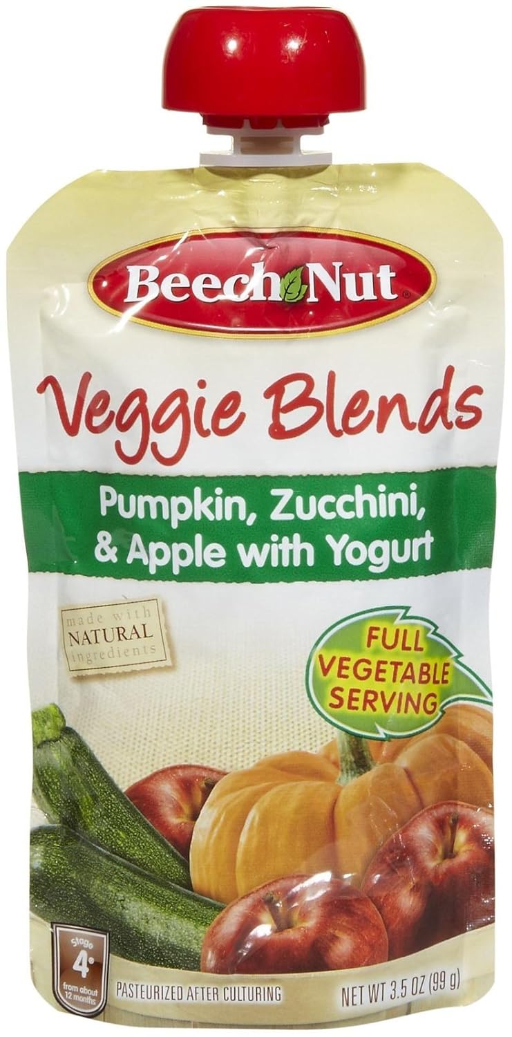 Beech-Nut Stage 4 Purees - Pumpkin Zucchini & Apple with Yogurt - 8 pk : Baby