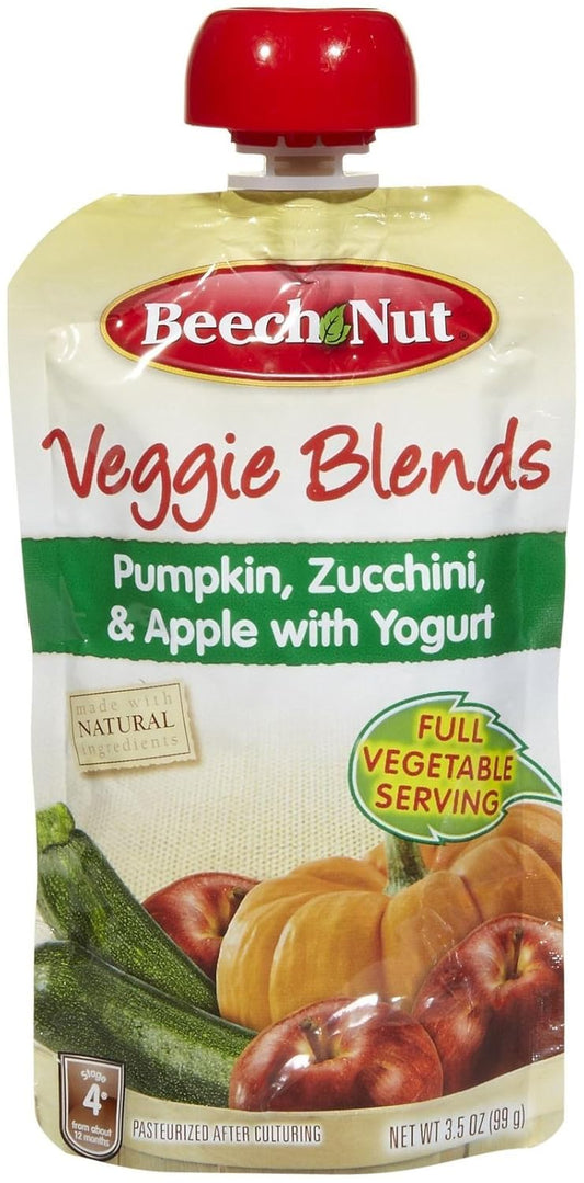 Beech-Nut Stage 4 Purees - Pumpkin Zucchini & Apple with Yogurt - 8 pk : Baby