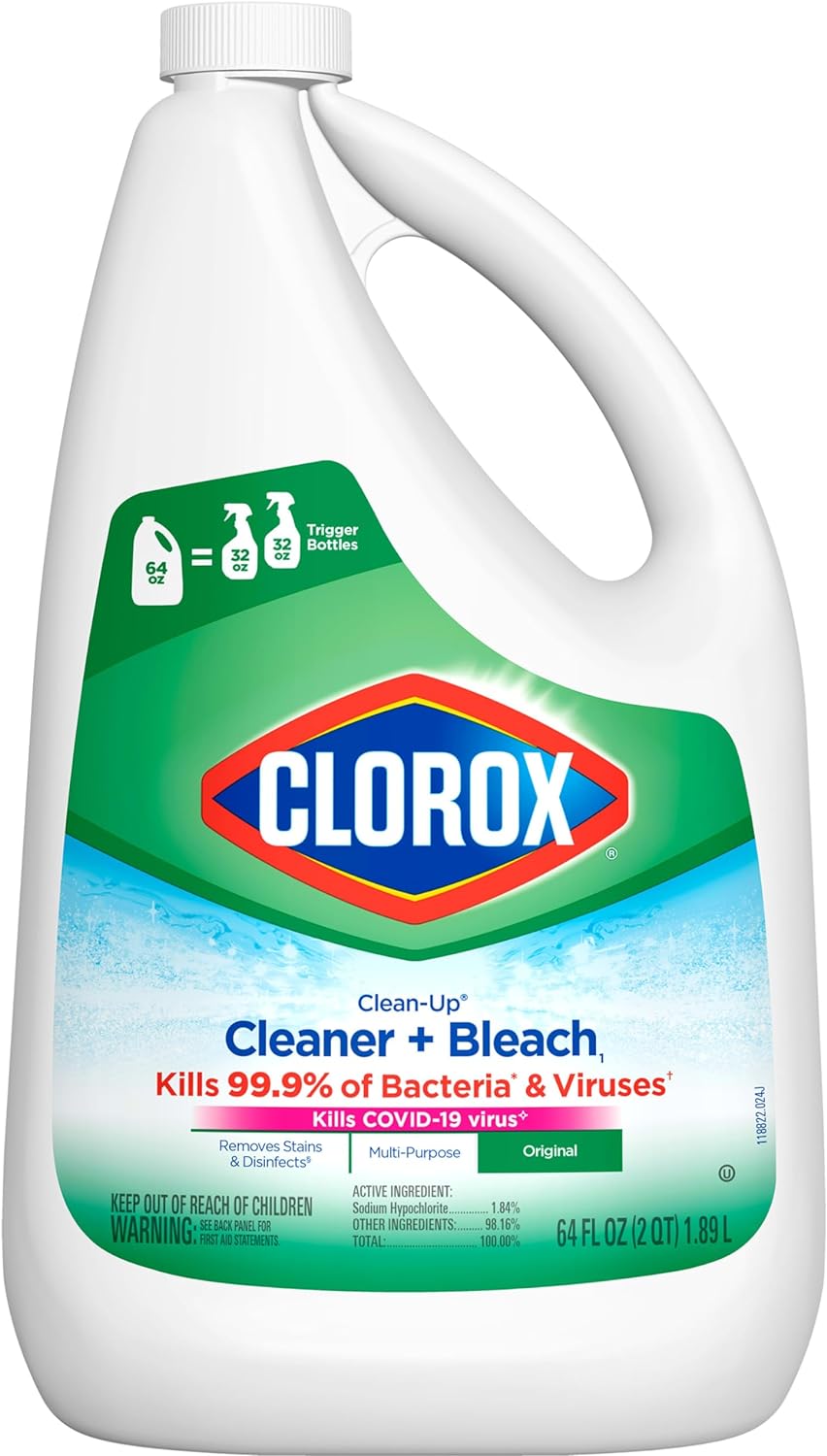 Clorox Clean-Up All Purpose Cleaner With Bleach Original, Household Essentials, 64 Ounce Refill Bottle (Package May Vary)