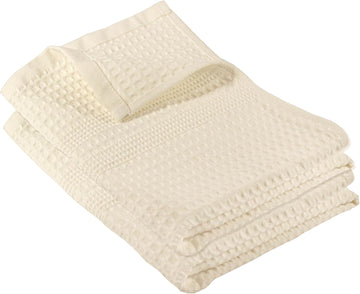 Gilden Tree Waffle Hand Towels For Bathroom Quick Drying Lint Free Thin, 2 Pack, Classic Style (Cream)