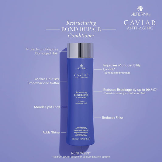 Caviar Anti-Aging Restructuring Bond Repair Conditioner | For Brittle, Damaged And Split Ends | Repairs, Strengthens & Protects Damaged Hair | Sulfate Free