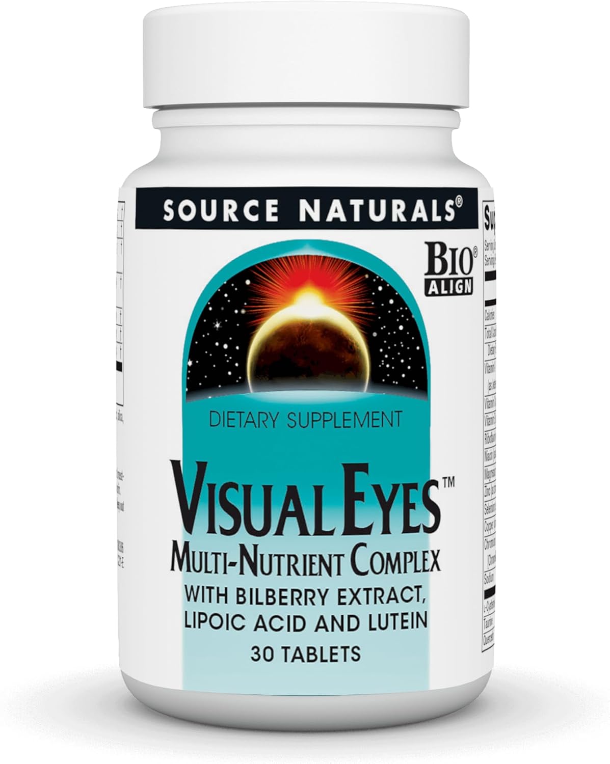 Source Naturals Visual Eyes Dietary Supplement - Multi-Nutrient Complex With Bilberry Extract, Lipoic Acid And Lutein - 30 Tablets