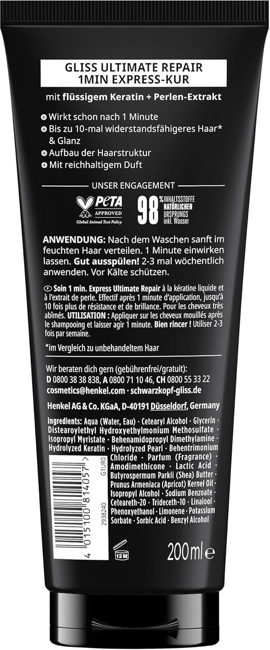 Gliss Kur Ultimate 1-Minute Intensive Treatment 200 Ml