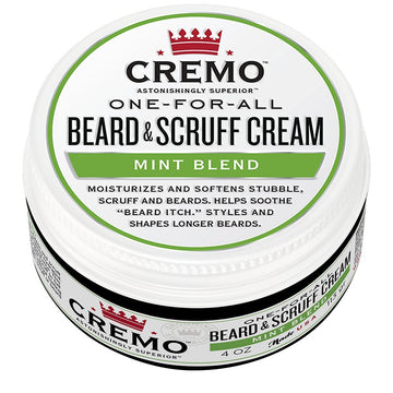 Cremo Beard & Scruff Cream, Wild Mint, 4 Ounce (Pack Of 1) - Soothe Beard Itch, Condition And Offer Light-Hold Styling For Stubble And Scruff (Product Packaging May Vary)