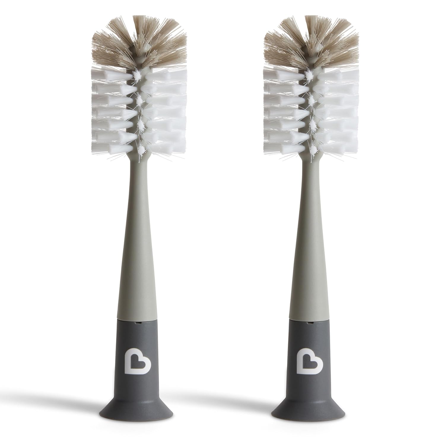 Munchkin® Bristle™ Bottle Brush, Modern Design, 2 Pack, Grey