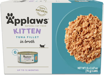 Applaws Natural Wet Kitten Food In Broth, Limited Ingredient Canned Wet Kitten Food, No Additives, Made With Natural Ingredients, Chicken Breast In Broth (6 X 2.47Oz Cans)