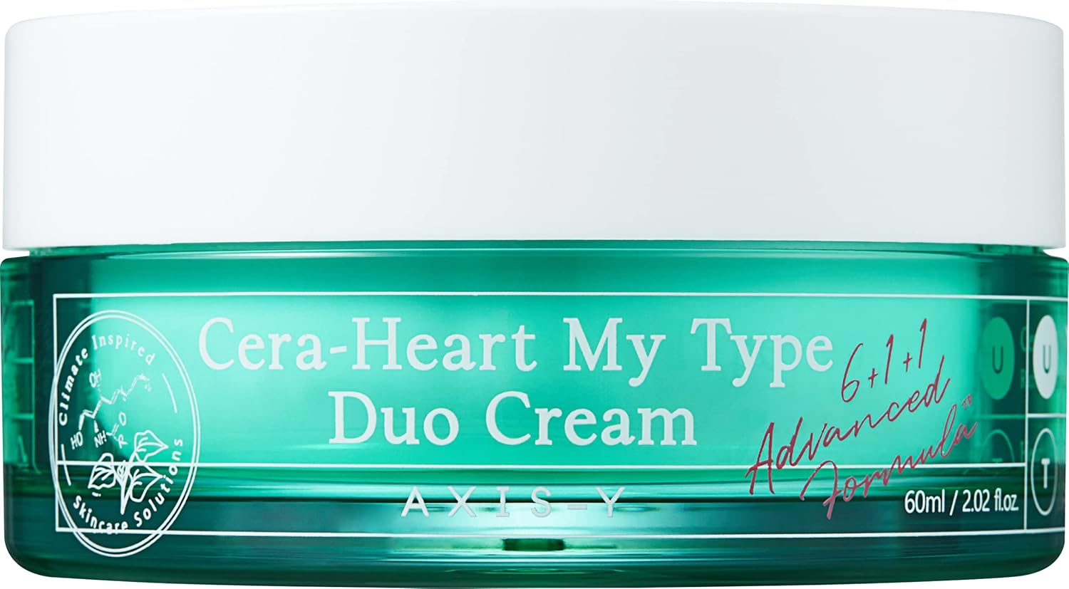 Axis-Y Cera-Heart My Type Duo Cream 60Ml / 2.02 Fl. Oz. | Dual Cream | Moisturizing Cream | T Zone | U Zone | Heartleaf | Ceramide