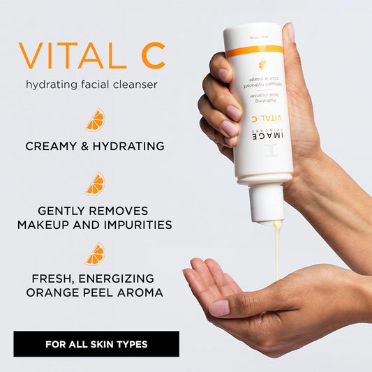 Image Skincare, Vital C Hydrating Facial Cleanser, Gentle Face Wash With Vitamin C, E And A, 6 Fl Oz : Beauty & Personal Care