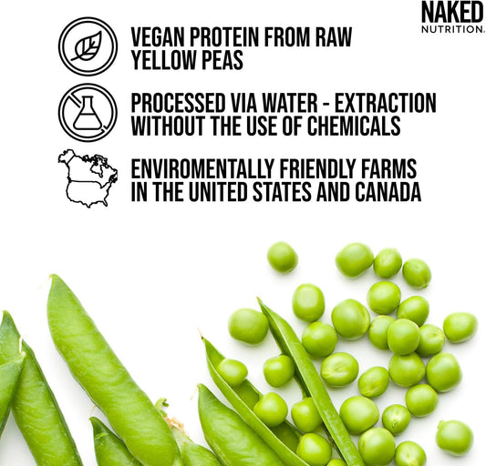 Naked Chocolate Pea Protein - Pea Protein Isolate From North American Farms - 5Lb Bulk, Plant Based, Vegetarian & Vegan Protein. Easy To Digest, Non-Gmo, Gluten Free, Lactose Free, Soy Free