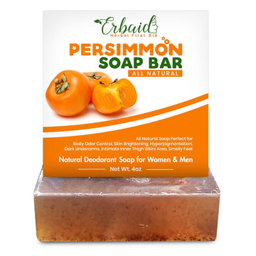 Persimmon Soap Bar For Body Odor Control – Purifying Deodorizing Body Wash With Japanese Persimmon & Green Tea Extract For Eliminating Body Odor – Deodorant Soap For Skin Brightening
