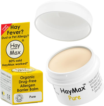 Haymax Allergen Barrier Balm - Pure 5Ml - Organic, Natural & Non-Drowsy Hay Fever & Allergy Relief Balm - Blocks Pollen, Dust & Other Allergen Particles - Suitable For Adults, Kids & Pregnant Women