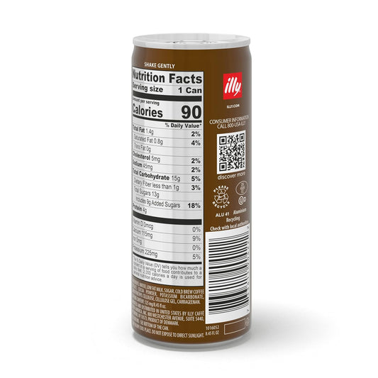 Illy Ready To Drink Coffee – Cappuccino Cold Brew Cans - Notes Of Milk & Chocolate - 100% Arabica Coffee - Smooth & Refreshing Taste - Convenient, Easy To Carry Coffee Drink – 8.5 Oz
