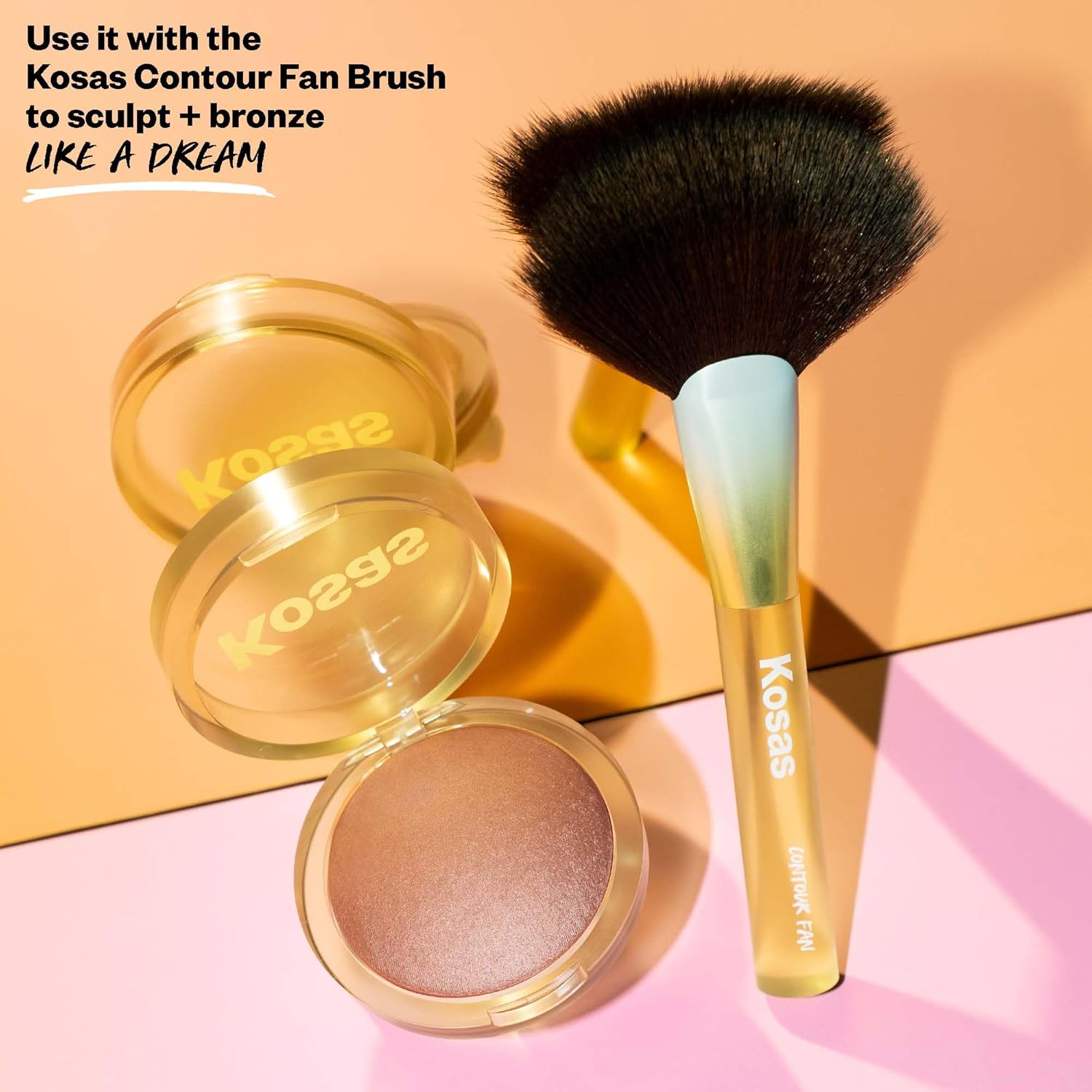 Kosas Sun Show Glowy Warmth Baked Bronzer - Contouring Powder For Cheekbones, Nose & Jawline - Enriched With Concentrated Fatty Acids - Talc-Free, Vegan & Hypoallergenic - Escape : Beauty & Personal Care