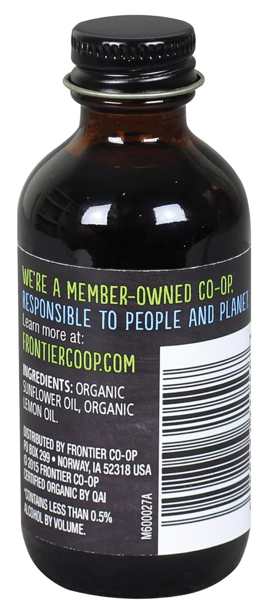 Frontier Co-Op Organic Lemon Flavor, 2 Ounce Glass Jar, Tart Citrus Flavor For Desserts, Smoothies, Tea, And More