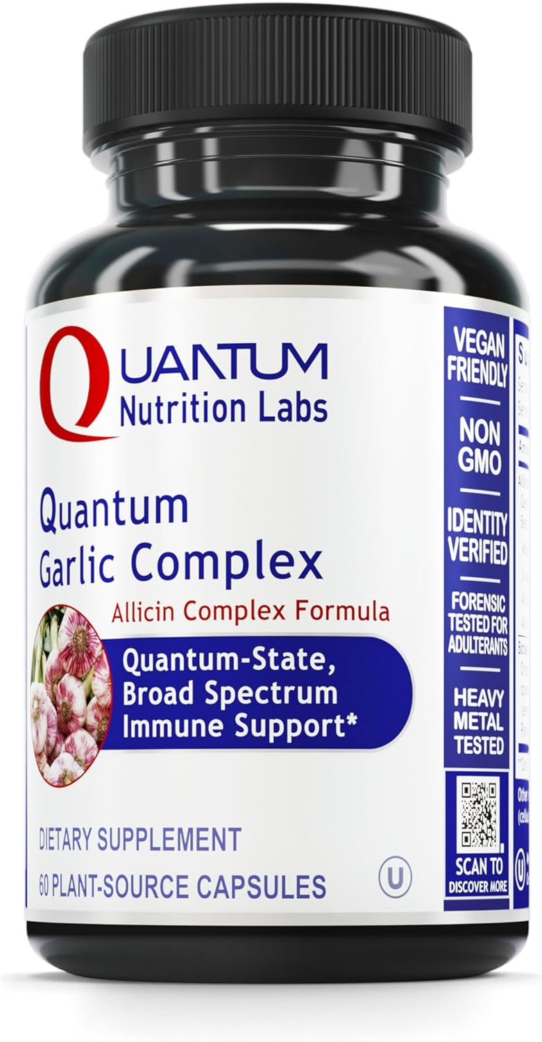 QNL Quantum Garlic Complex - Allicin Garlic Supplement - Immune Support Supplement - Heart Health Supplement - Organic Immunity Support - 60 Vegetarian Capsules