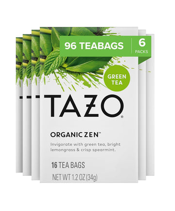 Tazo Regenerative Organic Zen Green Tea, 16 Cont (Pack Of 6)