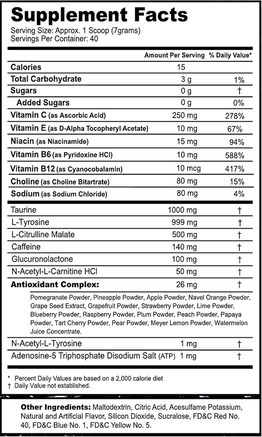 G Fuel Black Ooze Sugar Free Energy Powder, Caffeine Focus Supplement, 40 Svg : Health & Household