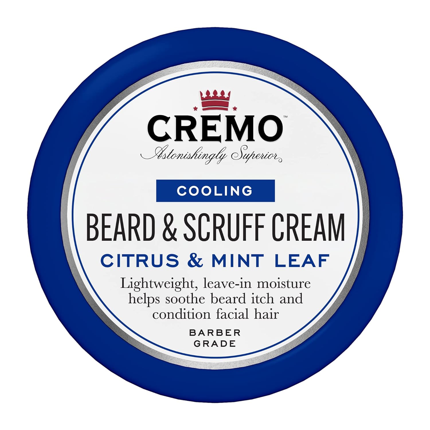 Cremo Beard & Scruff Cream, Cooling Citrus & Mint Leaf, 4 Oz - Soothe Beard Itch, Condition And Offer Light-Hold Styling For Stubble And Scruff (Product Packaging May Vary)