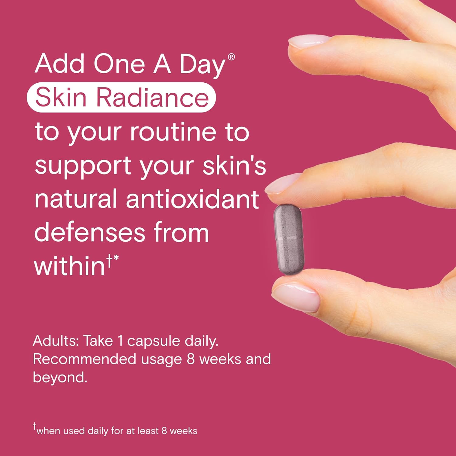 One A Day Skin Radiance, Skin Supplement to Support Skin Hydration & Glow with Blood Orange Extract & Collagen Health with Vitamin C & Vitamin E, 30 Capsules : Health & Household