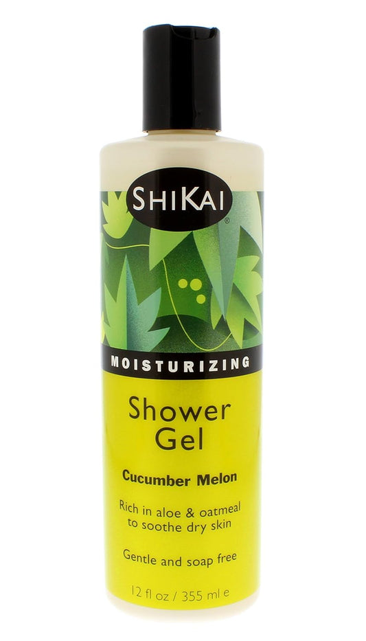 ShiKai Daily Moisturizing Shower Gel (Cucumber Melon, 12oz, Pack of 3) | Gentle Formula | Aloe Vera & Oatmeal for Soft, Healthy Skin | Dry Skin Relief