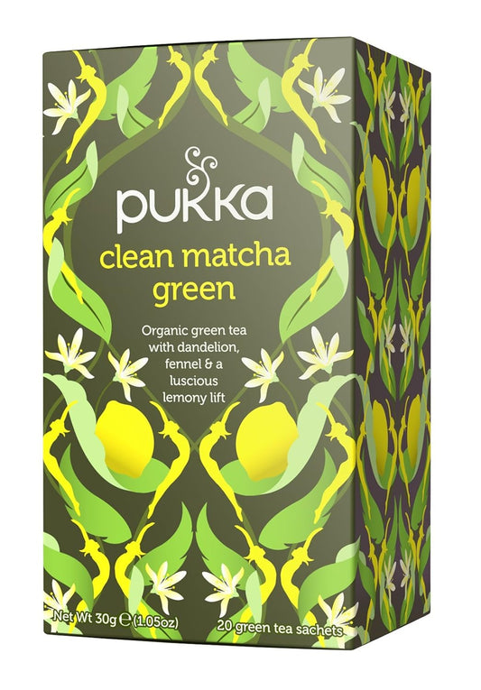 Pukka Clean Matcha Green, Organic Green Tea With Fennel And Lemon (6 Pack, 120 Tea Bags)