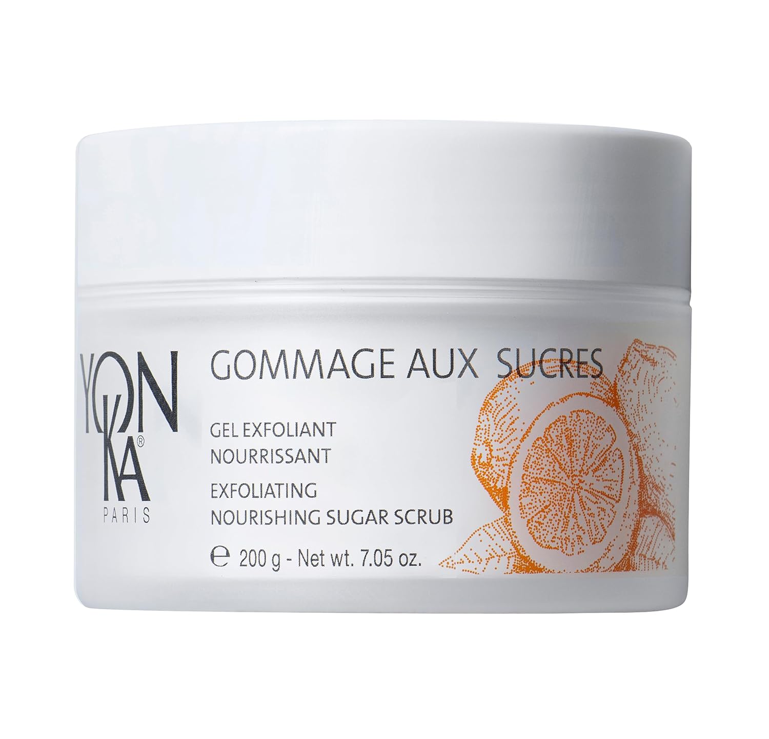 Yon-Ka Mandarin Sugar Scrub, Exfoliating Body Scrub With Brown Sugar And Sunflower Oil, Gentle Natural Ingredients Hydrate And Moisturize Dry Skin, Sweet Orange And Citrus Scent (200G)