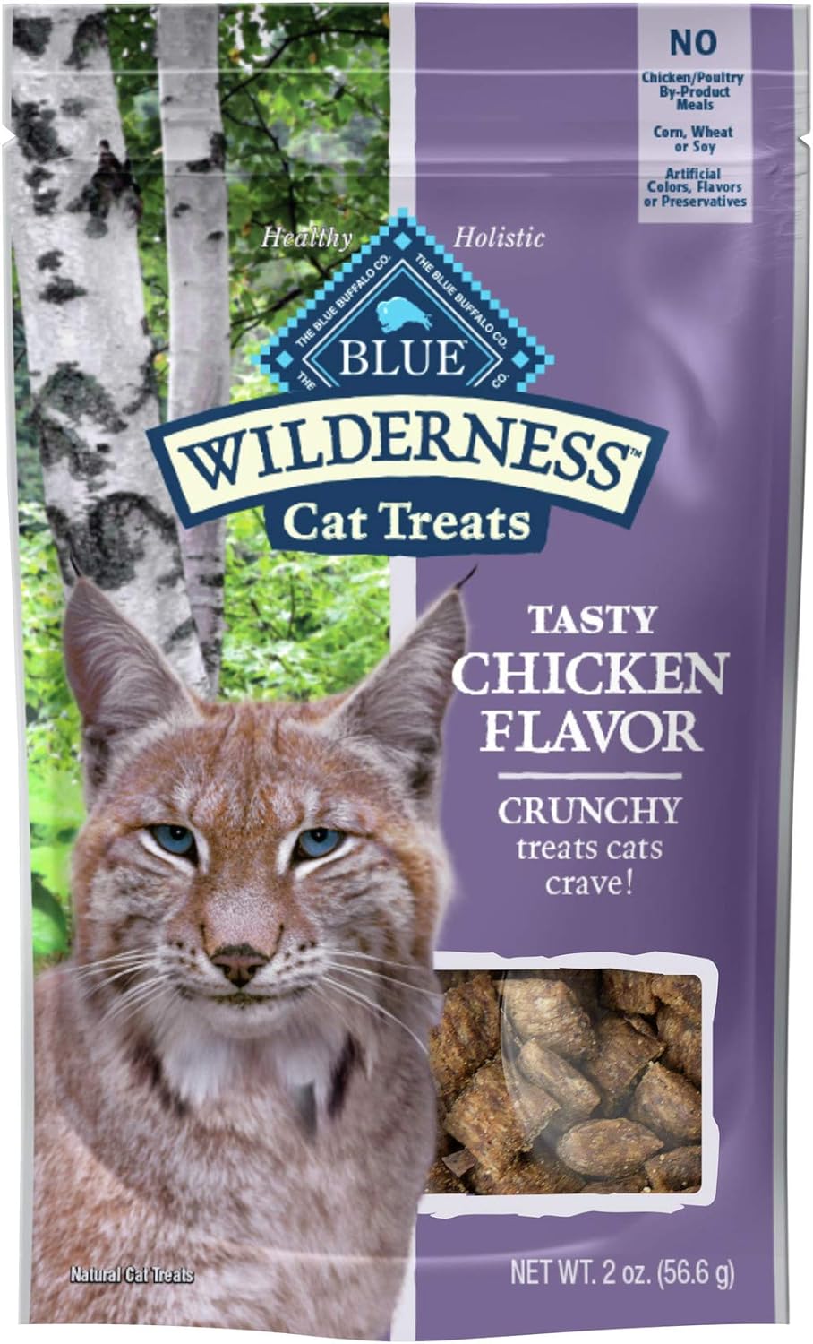 Blue Buffalo Wilderness Crunchy Cat Treats, Chicken 2-oz Bag (12 Pack)
