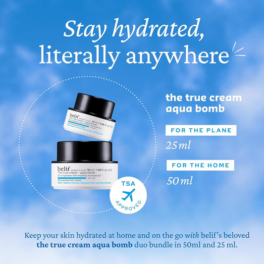 Belif Aqua Bomb Home & Away Set: Full Size & Mini Aqua Bomb Daily Lightweight Face Moisturizer