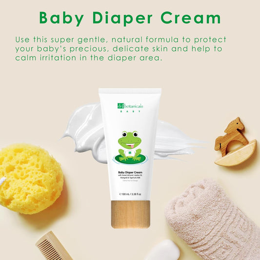 Dr Botanicals Baby Diaper Cream | With Sweet Almond, Jojoba Oil, Marigold & Tigermuts Milk |Natural, Vegan & Dermatologically Tested | 3.38 Fl Oz