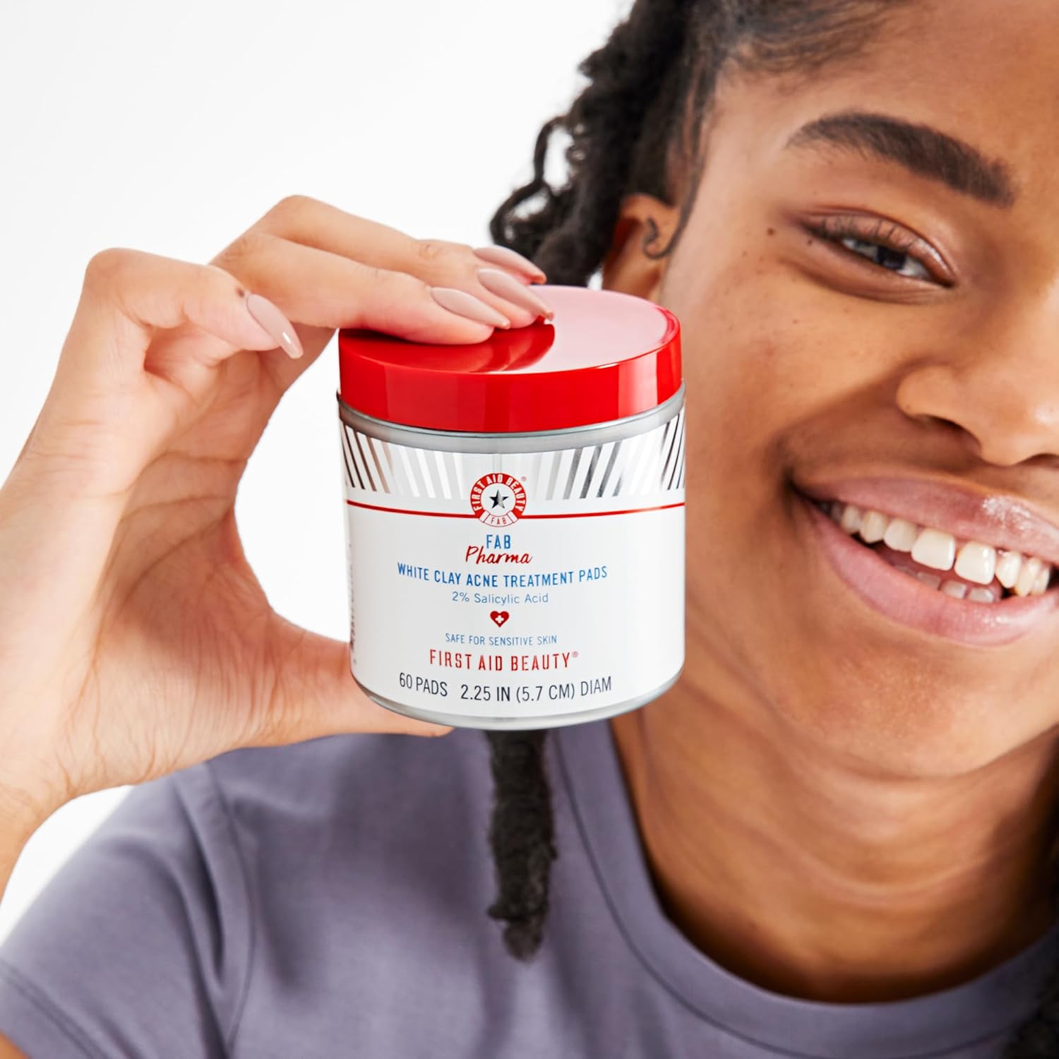 First Aid Beauty FAB Pharma White Clay Acne Treatment Pads 2% Salicylic Acid, Treatment for Breakouts, Whiteheads, Blackheads and Acne : Beauty & Personal Care