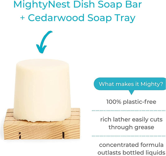 MightyNest Lemon Scented Dish Washing Bar Soap (7 Ounce (Pack of 4))