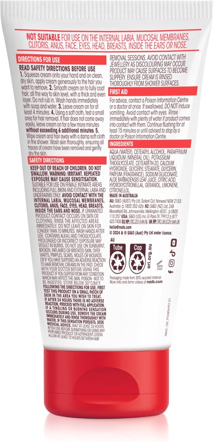 Nad's Down Under Cream for Women, Intimate Hair Removal Cream 150 ml : Amazon.co.uk: Health & Personal Care
