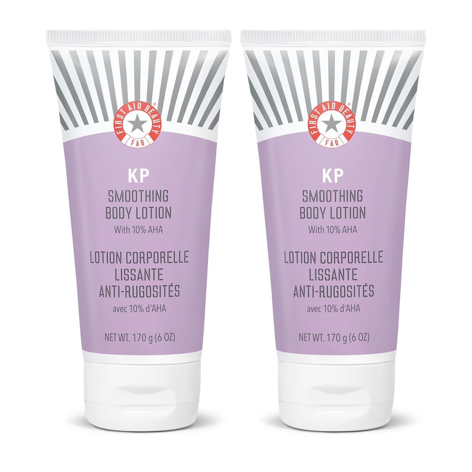 First Aid Beauty Kp Smoothing Body Lotion Double Pack – Chemically Exfoliates And Moisturizes With 10% Lactic Acid (Aha), Urea, Colloidal Oatmeal And Ceramides – Two 6 Oz Tubes