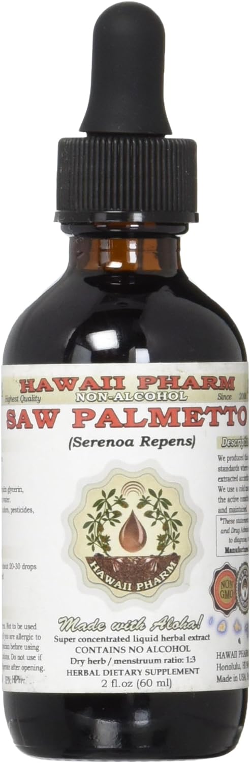 Saw Palmetto Alcohol-Free Liquid Extract, Organic Saw Palmetto (Serenoa Repens) Dried Berry Glycerite 2 oz