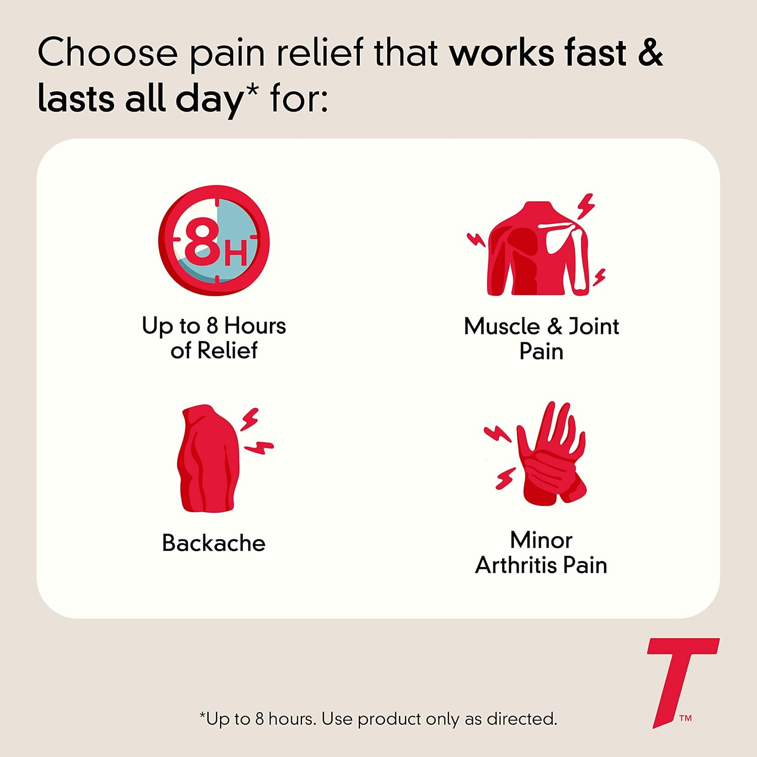 Tylenol 8 Hour Muscle Aches & Pain, 650 mg Extended-Release Acetaminophen Tablets for Muscle and Joint Pain, Bi-Layer Design for Quick and Long Lasting Relief, 100 Count : Health & Household