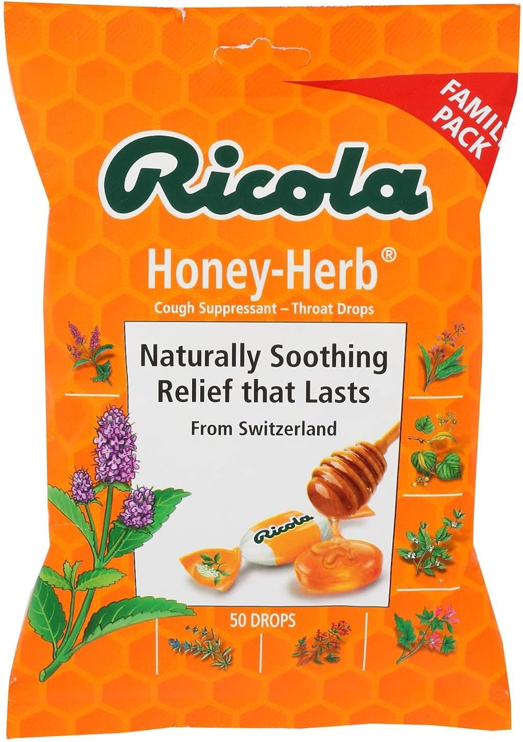 Ricola Cough Drops - Honey Herb - Case of 12 - 50 Count