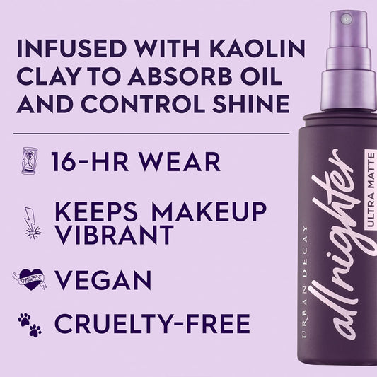Urban Decay All Nighter Makeup Setting Spray, Matte Long-Lasting Fixing Spray For Face, 118Ml