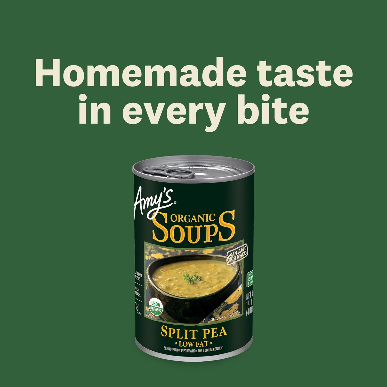 Amy'S Soup, Vegan Split Pea Soup, Gluten Free, Made With Organic Vegetables, Canned Soup, 14.1 Oz : Books