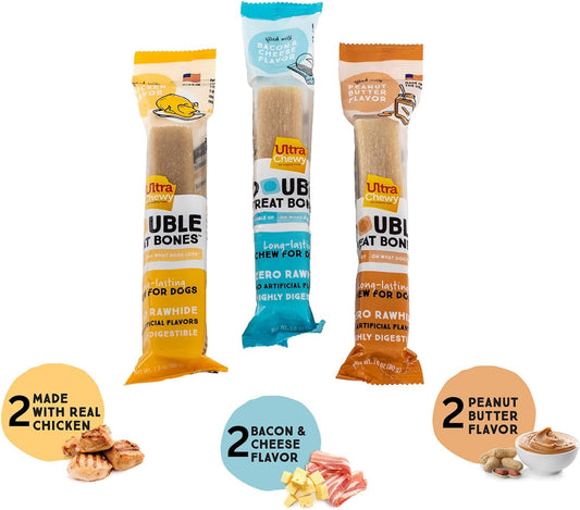 Ultra Chewy Double Treat Favorites (6 Pack) And Wholesome Fruit-Infused Vegan Treats (2 Pack) Bundle