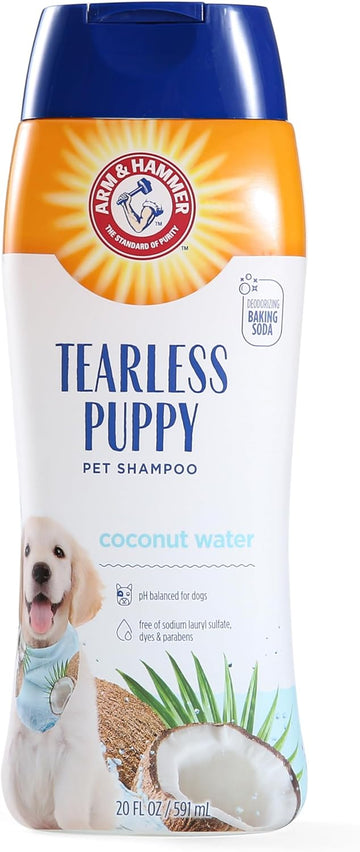 Arm & Hammer for Pets Tearless Puppy Shampoo | Gentle & Effective Tearless Shampoo for Puppies & All Dogs | Coconut Water Scent Your Dog Will Love, 20 Ounces - 1 Pack Puppy or Dog Shampoo